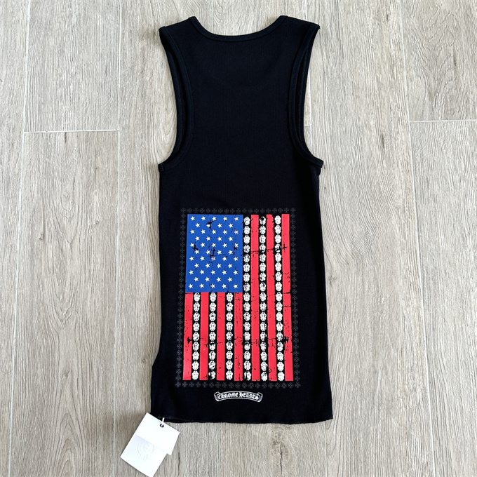chrome hearts flag print ribbed tank dress